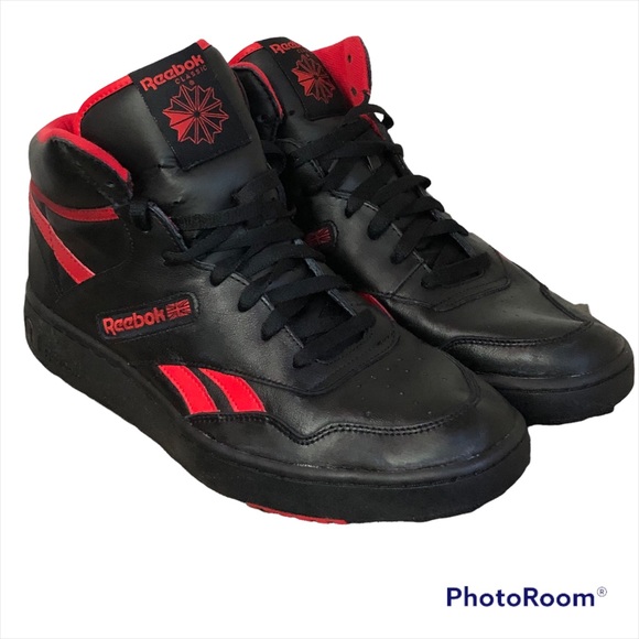 Reebok Shoes | Reebok Bb 4600 Eh3332 Mens Black Leather High Top Basketball Shoes Size 12 | Color: Black/Red | Size: 12 | Thrift4mydreams's Closet